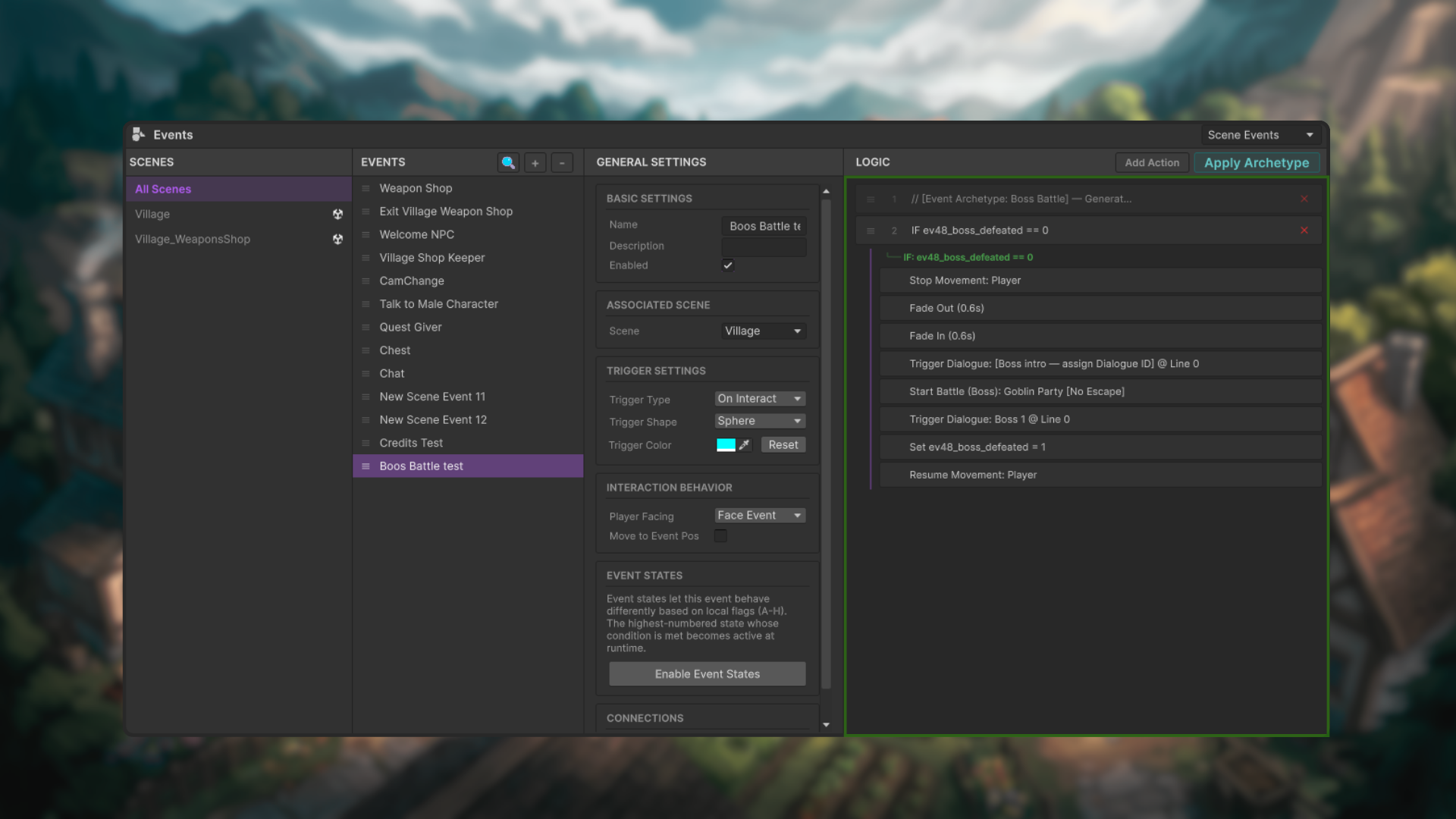 Scripting screenshot 1